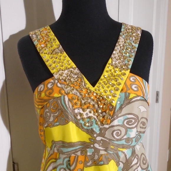 KATE SPADE Silk Jana Beaded V-Neck Top 2 - Picture 6 of 8